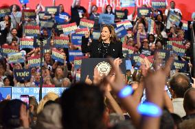 Vice President Of The United States Kamala Harris Campaign Rally At PA Farm Show Complex In Harrisburg Pennsylvania