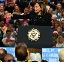 Vice President Of The United States Kamala Harris Campaign Rally At PA Farm Show Complex In Harrisburg Pennsylvania