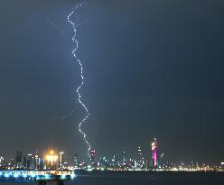 A Bolt Of Lightning Over Kuwait City