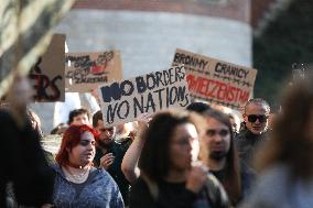 Protest Against The Suspension Of Asylum Law In Krakow