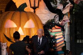 President Biden And First Lady Host Trick-Or-Treaters At The White House