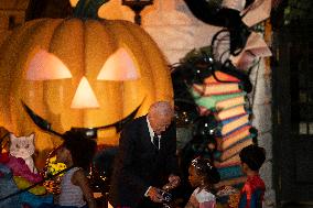 President Biden And First Lady Host Trick-Or-Treaters At The White House