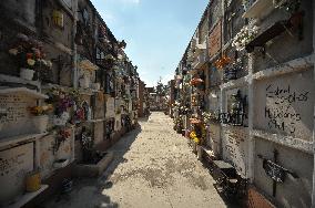 People Visit Cemeteries For The Dia De Muertos Celebrations