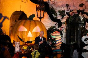 President Biden And First Lady Host Trick-Or-Treaters At The White House