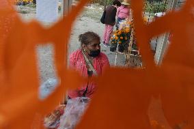 Cutting And Sale Of Cempasuchil Flower On The Occasion Of The Day Of The Dead Mexico