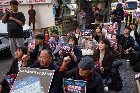 Korean University Student Progressive Union Rally Calls For The Expulsion Of People Power Party National Assembly Member Han Ki-