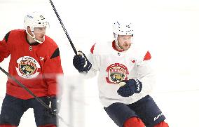 Teams practice prior to the NHL Global Series matches between Dallas Stars and Florida Panthers