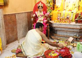 Kumari Puja On The Occasion Of Kali Puja Festival In Kolkata, India