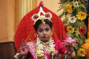 Kumari Puja On The Occasion Of Kali Puja Festival In Kolkata, India