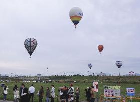 Hot air balloon festival in southwestern Japan