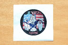 I Voted Werewolf Design Sticker