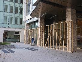 Construction Crews Board Up Windows Near The White House As Election Draws Near.