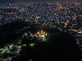 The Twinkling Lights Of Kathmandu City, Nepal