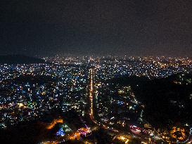 The Twinkling Lights Of Kathmandu City, Nepal