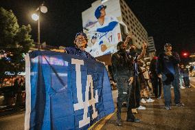 Dodgers World Series Win Celebration In Downtown Los Angeles