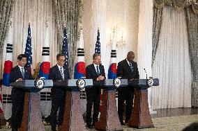 Secretaries Blinken And Austin Meet With Their Korean Counterparts At The State Department