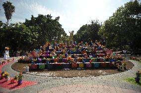 Ofrendas Decorate Streets For Dia De Muertos Celebrations