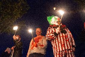 Zombie Walk In Essen During The Traditional Halloween