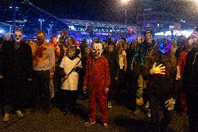 Zombie Walk In Essen During The Traditional Halloween