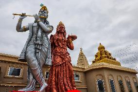 Unveiling Of 25-foot Tall Statues Of Radha And Krishna On Diwali