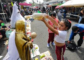 Santa Muerte Annual Celebration In Tepito Neighborhood