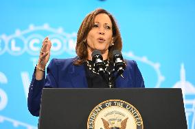 Jennifer Lopez And Vice President Of The United States Kamala Harris At Campaign Rally In North Las Vegas Nevada