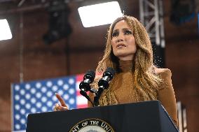 Jennifer Lopez And Vice President Of The United States Kamala Harris At Campaign Rally In North Las Vegas Nevada