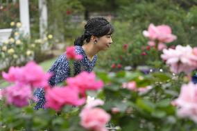 Princess Kako at rose garden near Tokyo