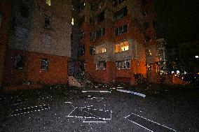 Consequences of Russian missile attack in Kharkiv