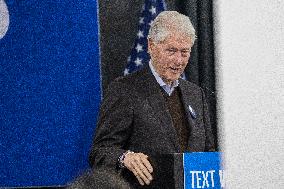 Former President Bill Clinton Holds Campaign Rally In Milwaukee, Wisconsin.