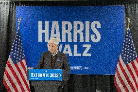 Former President Bill Clinton Holds Campaign Rally In Milwaukee, Wisconsin.