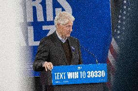 Former President Bill Clinton Holds Campaign Rally In Milwaukee, Wisconsin.