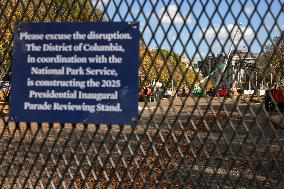 Inauguration Construction Outside White House