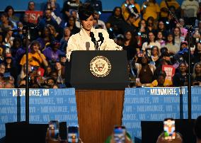 Campaign Rally In West Allis Wisconsin With Kamala Harris And Cardi B