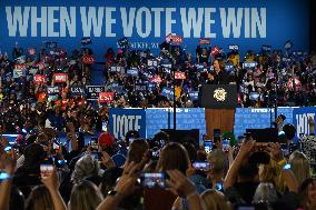 Campaign Rally In West Allis Wisconsin With Kamala Harris And Cardi B