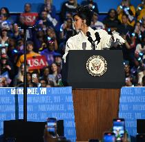 Campaign Rally In West Allis Wisconsin With Kamala Harris And Cardi B