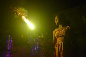 People Are Celebrating Diwali Festival In Kolkata, India