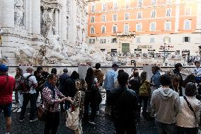 Trevi Fountain, Coin-throwing Pool Installed During Restoration Work