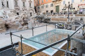 Trevi Fountain, Coin-throwing Pool Installed During Restoration Work