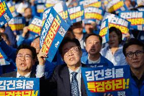 Democratic Party 300,000 People Rally To Demand Special Investigation Of First Lady Kim Keon-hee