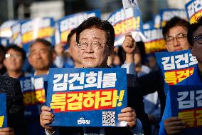 Democratic Party 300,000 People Rally To Demand Special Investigation Of First Lady Kim Keon-hee