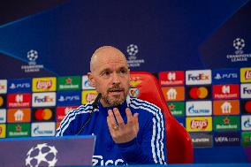 Press Conference By Ajax FC  Coach Erik Ten Hag Prior Their UCL Game Againist Benfica.