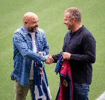 Barcelona And Espanyol Managers Hansi Flick And José Manuel "Manolo" González Meet At Johan Cruyff Stadium Ahead Of November 3 D