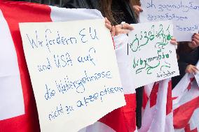 Protest Demanding For New Georgian Election In Cologne