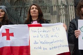 Protest Demanding For New Georgian Election In Cologne