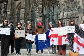 Protest Demanding For New Georgian Election In Cologne