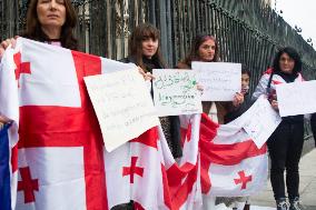 Protest Demanding For New Georgian Election In Cologne