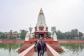 Celebrating Bhaitika Festival In Kathmandu, Nepal.