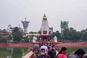 Celebrating Bhaitika Festival In Kathmandu, Nepal.