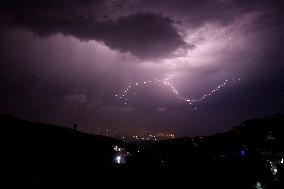 Lightning Illuminating The Night Sky - Lebanon